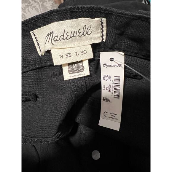 NWT Madewell Men's The Relaxed Utility Straight Pant Canvas Jet Black Size 33x30 - Picture 9 of 15